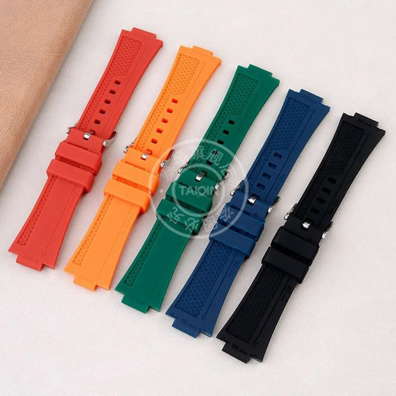 Rubber raised mouth watchband for ORIS watch 7730 7740 series strap diving sports raised mouth silicone wristband bracelet