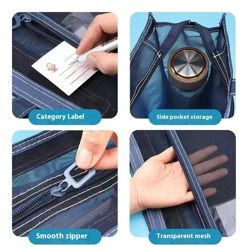 Aufbewahrungstasche für Kunst/Dokumente im A3-Format – robuste Reißverschlusstasche aus Nylongeflecht, tragbarer Aktenorganisator für Studenten und Schulbedarf