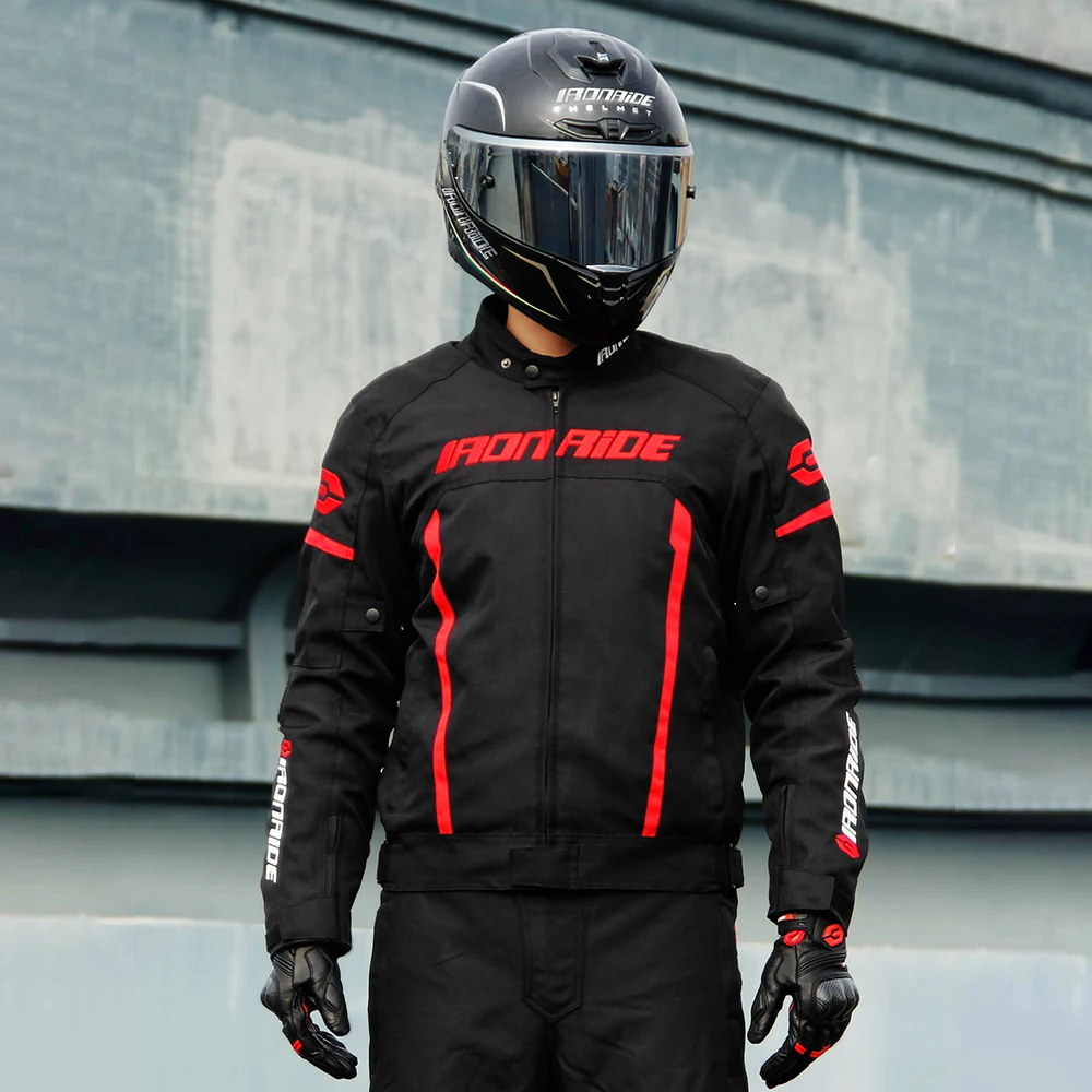 Four Seasons Men's Motorcycle Jackets Anti-Fall Wear-Resistant Motocross Riding Clothing Motorbike Jacket With 5pcs Protector