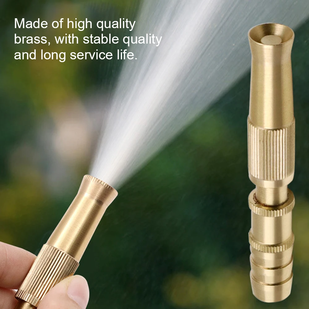 High Pressure Gun Hose Spray Nozzle Brass Garden Water Hose Nozzle Quick Connector Garden Watering Sprinkler Home Car Cleaning