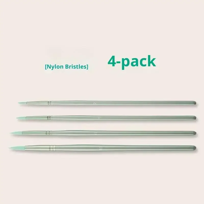 【CCA4】4 قطعة/6 قطعة مجموعة فرشاة ألوان مائية مدببة مستديرة برأس مسطح شعر للمبتدئين فن الطالب مرسومة باليد لوحة ألوان مائية من النايلون