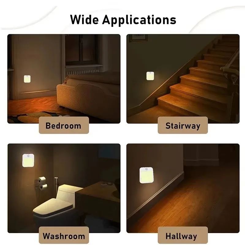 Motion Sensor Kids Bedroom Hallway Kitchen LED Night Light EU/US Plug Mini Portable Wall Socket Night Light