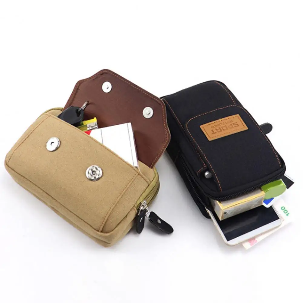 Men's Belt Bag Mobile Phone Bag Fanny Pack Portable Large Capacity Multi-pocket Storage Splash Proof Outdoor Waist Pack Wallet