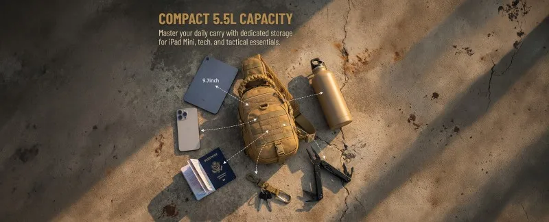 Outdoor Port Bag Pack Tactical Backpack Sling Shoulder Backpack Tactical Bag for Every Day Carry Commuting Chest Bag