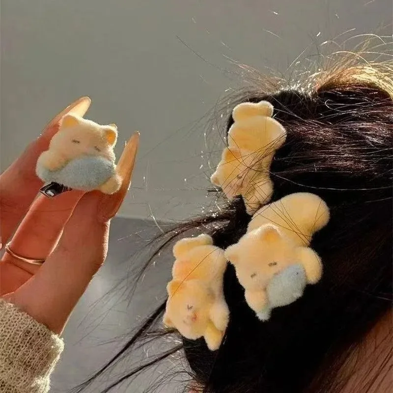 

Cute Cartoon Cat Fish Hair Clip Velvet Duckbill Parting Accessories Girls Hairpins Side Bangs Adorable Kitty Hairgrip