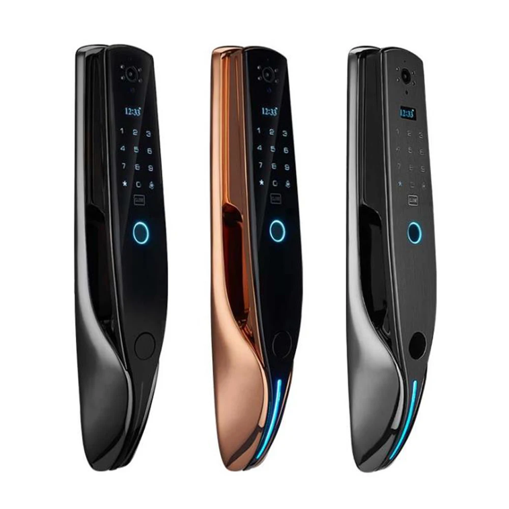 セキュリティ全自動スマート指紋ロック、目に見えるキャッツアイスマートスワイプカードパスワードドアロック付き