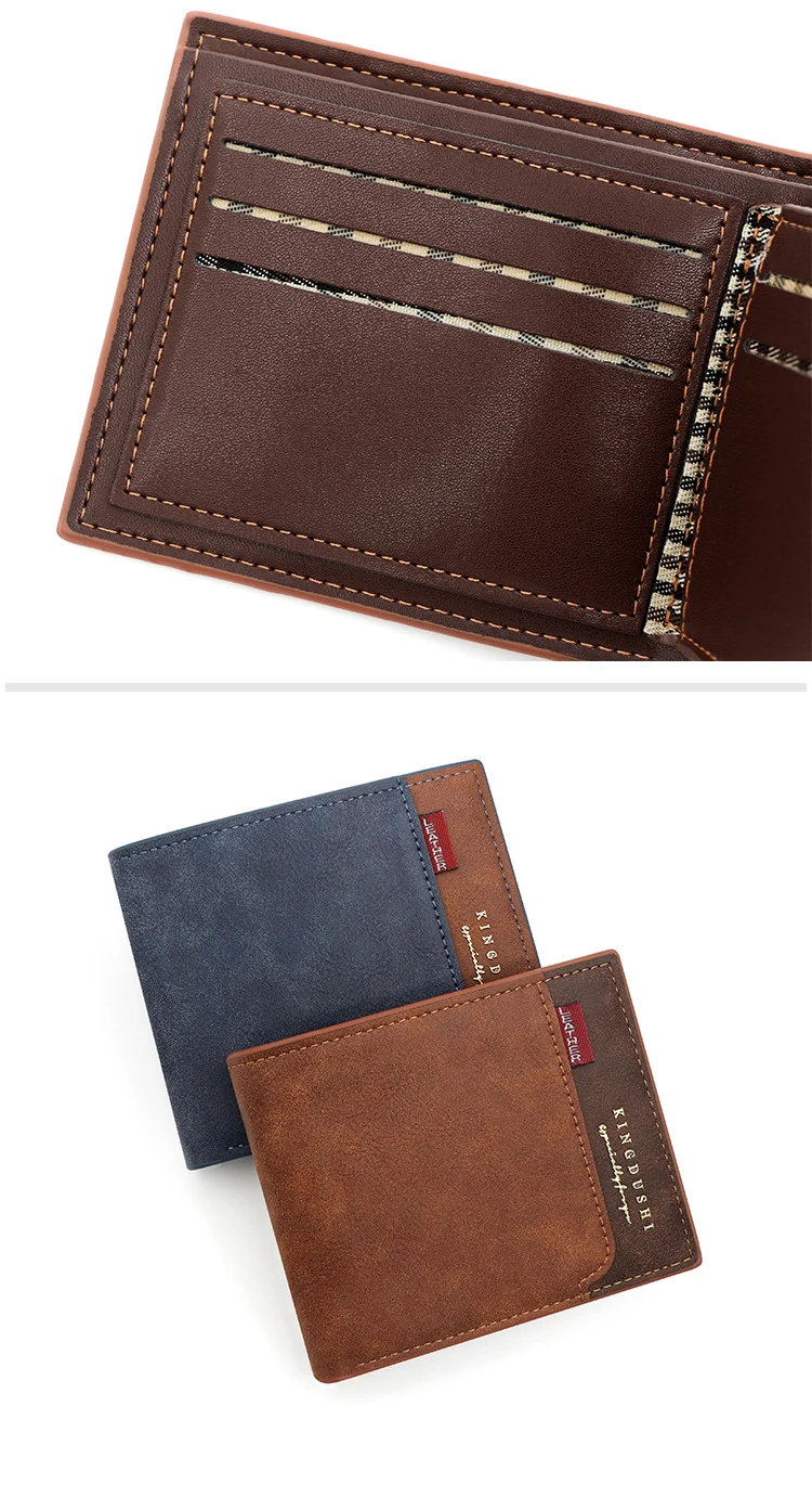 Kostenloser Name Gravur neue Männer kurze Brieftaschen hochwertige klassische Karten halter einfache männliche Geldbörse Reiß verschluss Münz tasche Männer Geld klammern – Detail 16