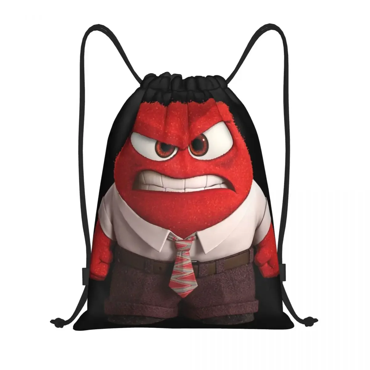 Custom Cute Inside Out Anger Drawstring Backpack Sports Gym Bag for Women Men Shopping Sackpack