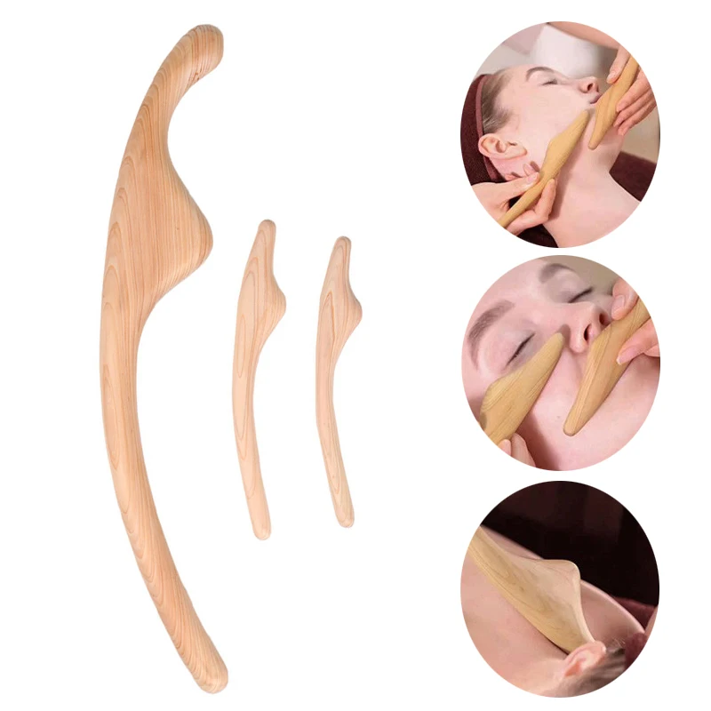 Wooden Gua Sha Massage Tool Japanese cypress Hand Neck Back Therapy Handmade Unisex Scraping Spa Massager Anti Cellulite Tool