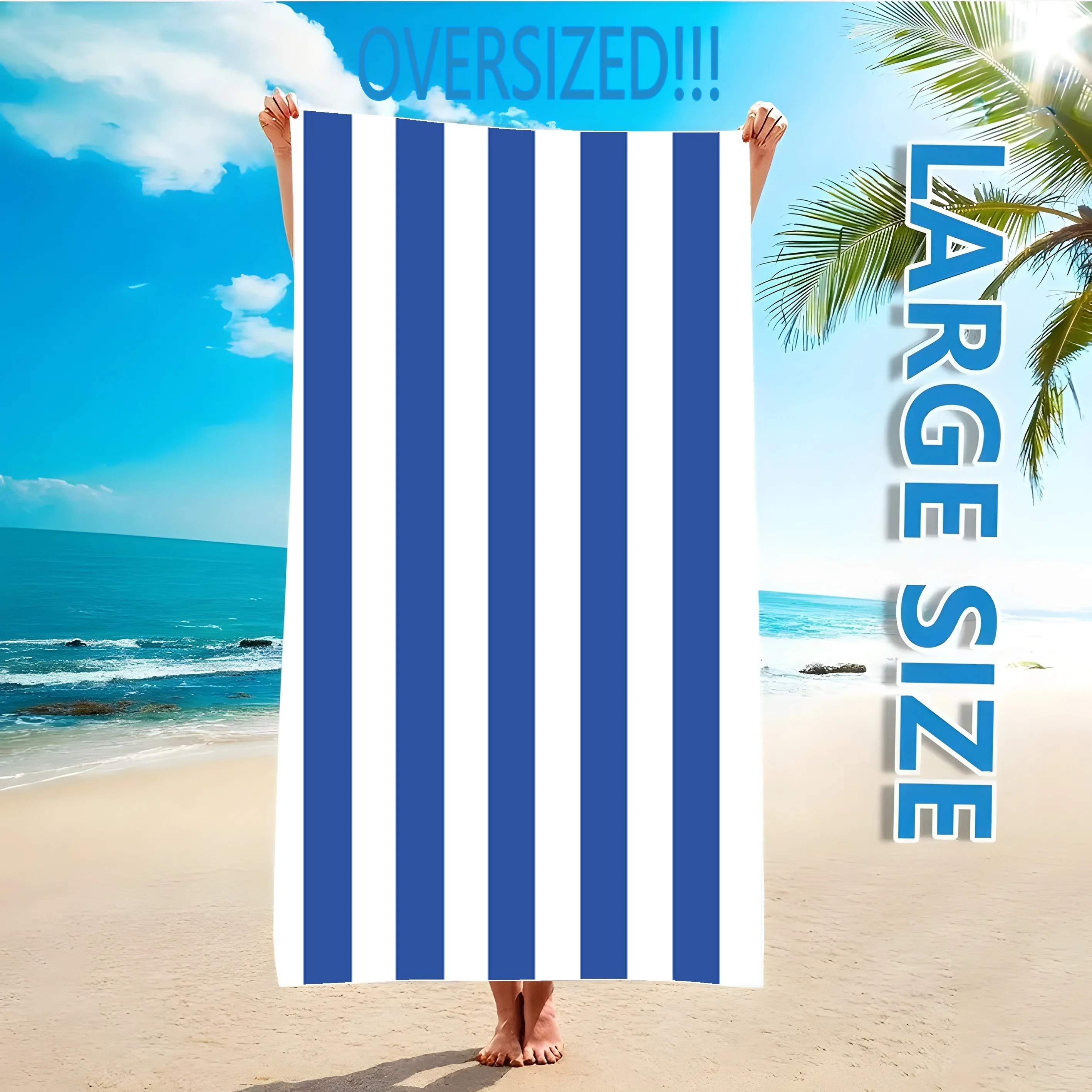 Oversized Blue & Wh… - image