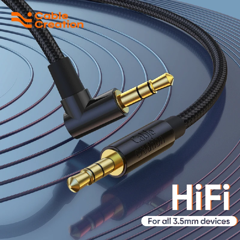 

CableCreation 3.5mm Audio Cable 3.5mm Right Angle Male to Male Auxiliary Cable with Silver-Plated Copper Core for Car Stereos