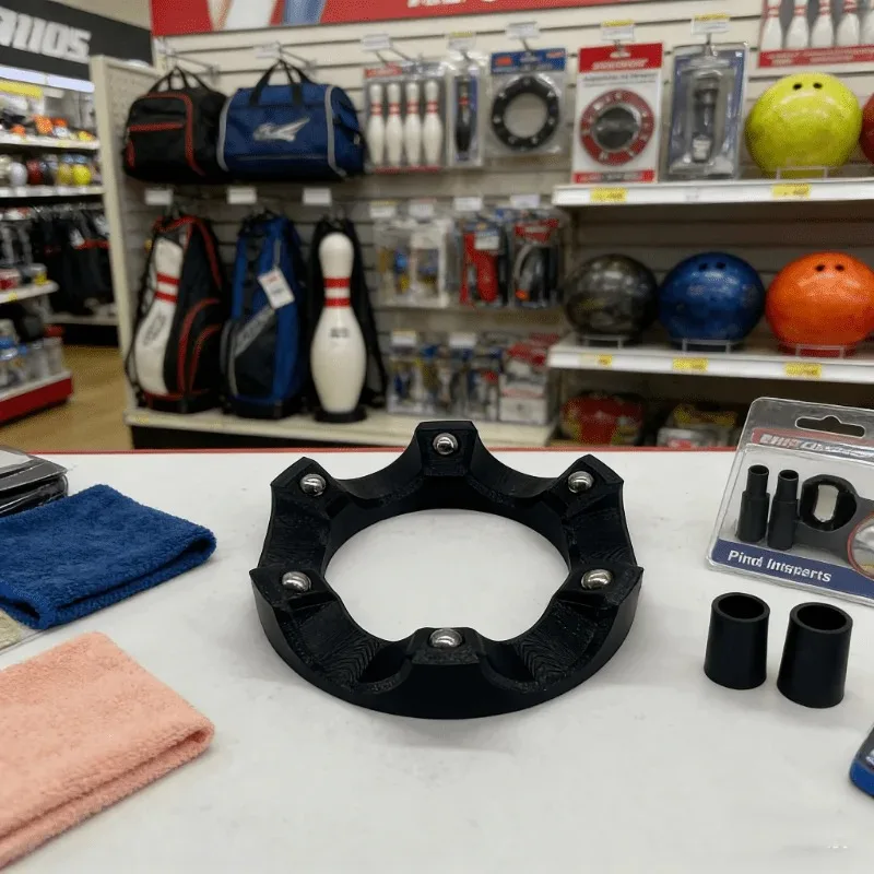 Bowling Ball Spinner Ring Plastic Ball Rotation Holder with Metal Roller Beads Bowling Accessories for Polishing SandingCleaning