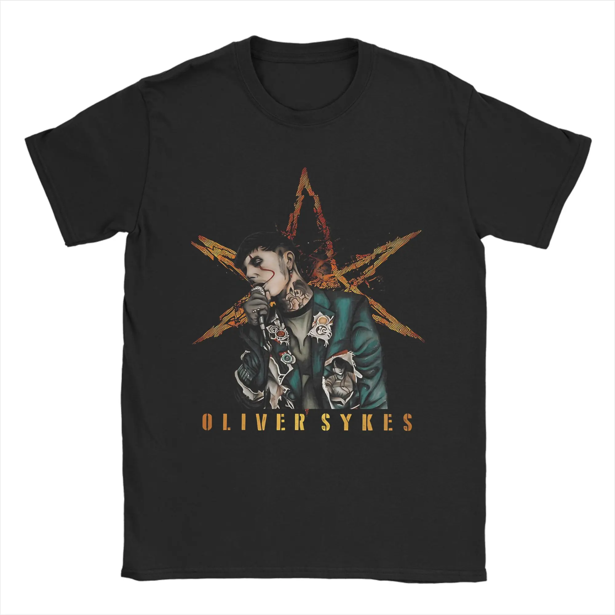 Harajuku T-Shirt BMTH Brings Me the Horizons Baumwolle T-Shirts Oli Sykes Freizeit T-Shirt für Erwachsene Y2K Kurzarm Top T-Shirts