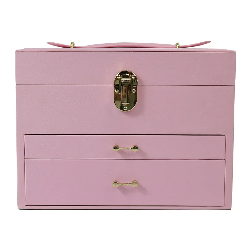 Leather Jewelry Box Luxury Ring Earrings Storage Boxes Large Capacity Necklaces Bracelet Display Case Jewellery Organizer Gift