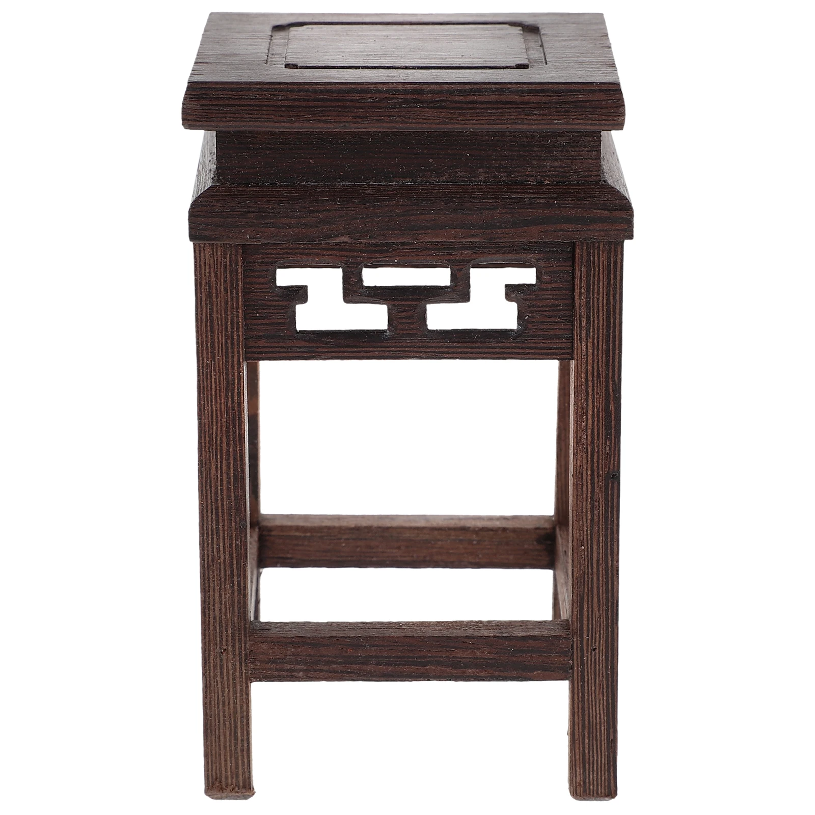 

Wood Flowerpot Stand Square Lattice Design Planter Holder Vintage Display Base Craft Statue Decor