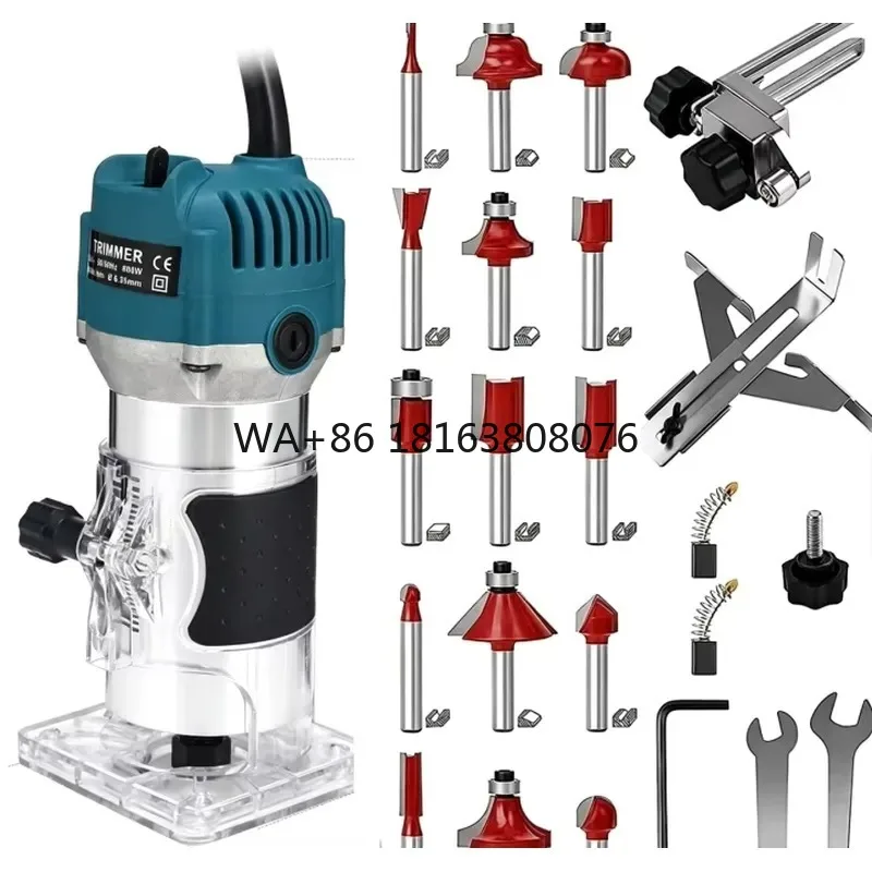 Multifunctional Electric Wood Router/Trimmer for Woodworking - Ideal for Edge Trimming, Grooving, Carving & Slotting at Home
