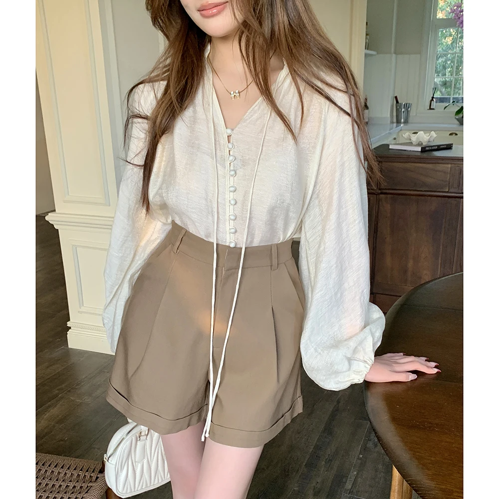 

Korean style High-Waist Slimming Casual Shorts, Versatile Women's Layering Pants