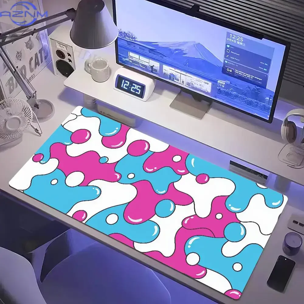Gaming Mousepad XXL Large Keyboard The Table Speed Desk Mat Anime Blue Mouse Mat Liquid Strata Art Mouse Pad Desk Mats