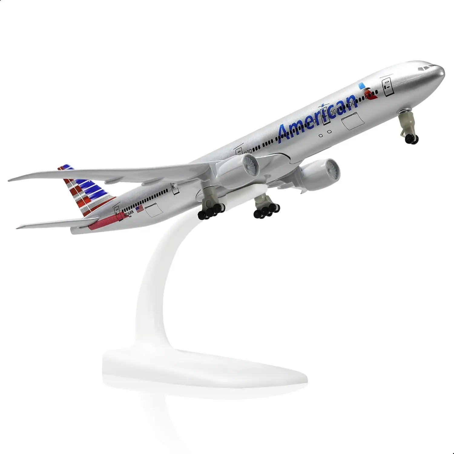 

20cm American B777 Diecast Metal Airplane Model Kits for Adult Aviation AA Plane Models Gifts or Desktop Decorations