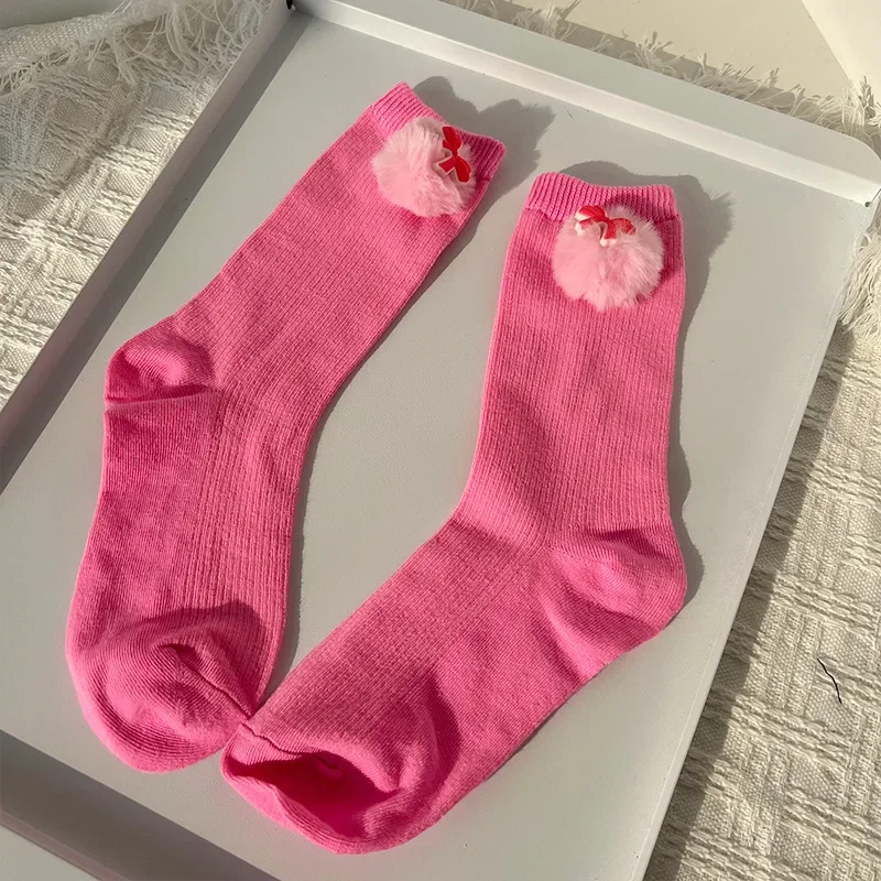 Chaussettes tricotées Barbie Sweet Y2K pour filles, Kawaii, Alphabet rose, Mouvement, Mi-mollet, Vêtements pour femmes, Cadeau pour amis, Accessoire, Nouveau