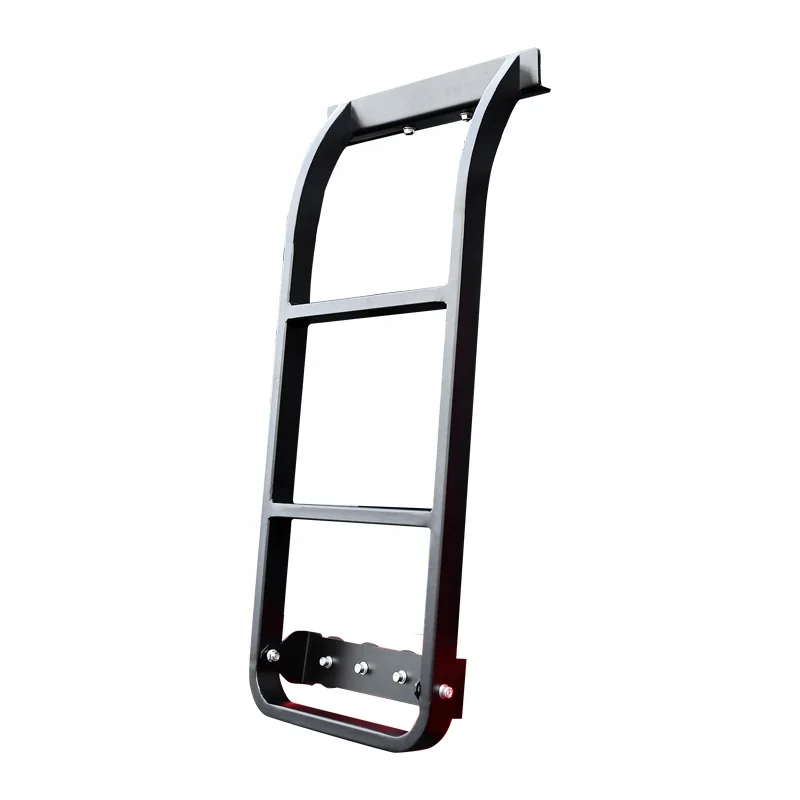 Landace Waterproof Double-Defend Side Telescopic Ladder for Jeep Wrangler Tailgate-Black Stainless Steel Aluminum Alloy