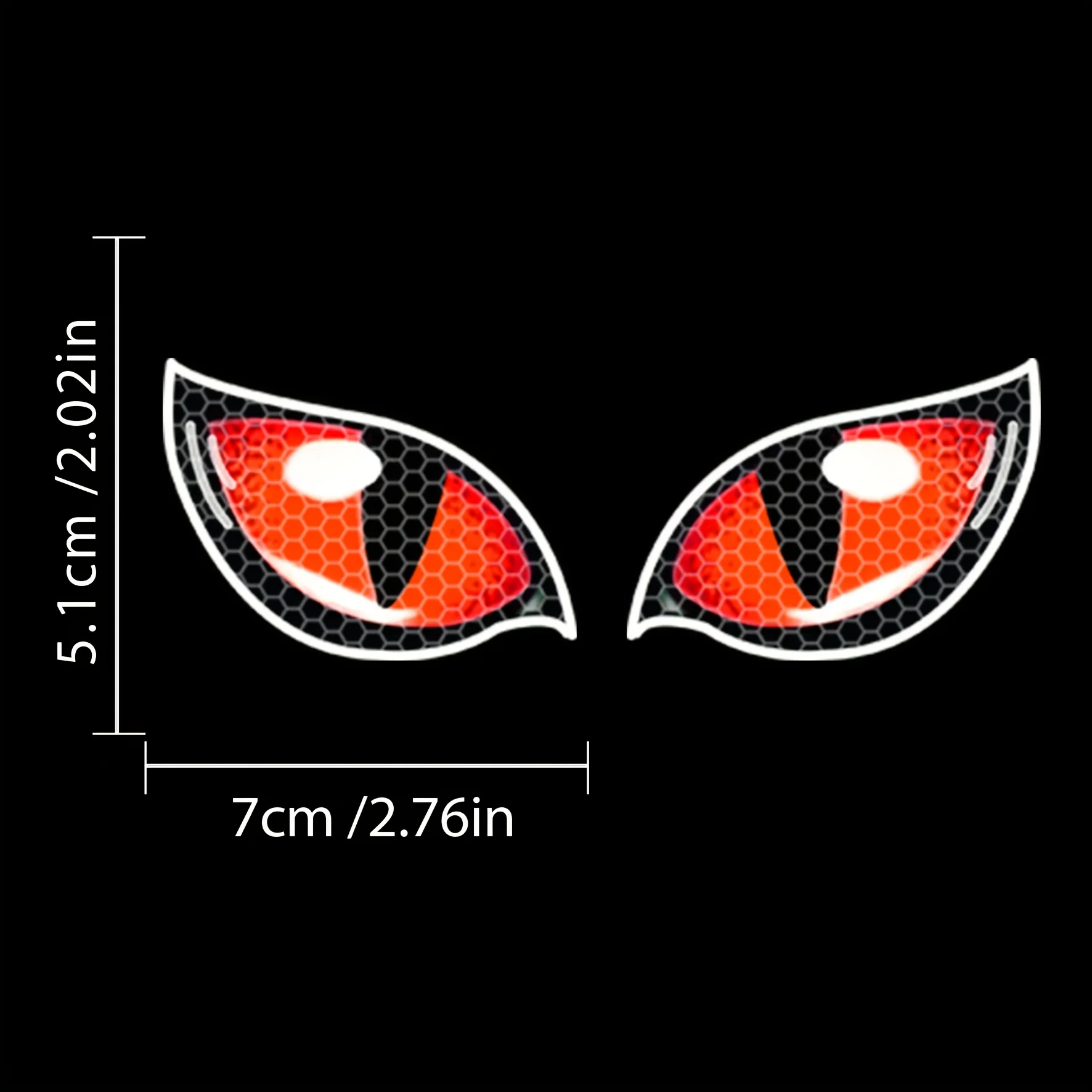 1Pair Reflective Cat Eyes Motorcycle Stickers Waterproof for Motorbike Headlight Fuel Tank Safety Night Driving Warning Decors