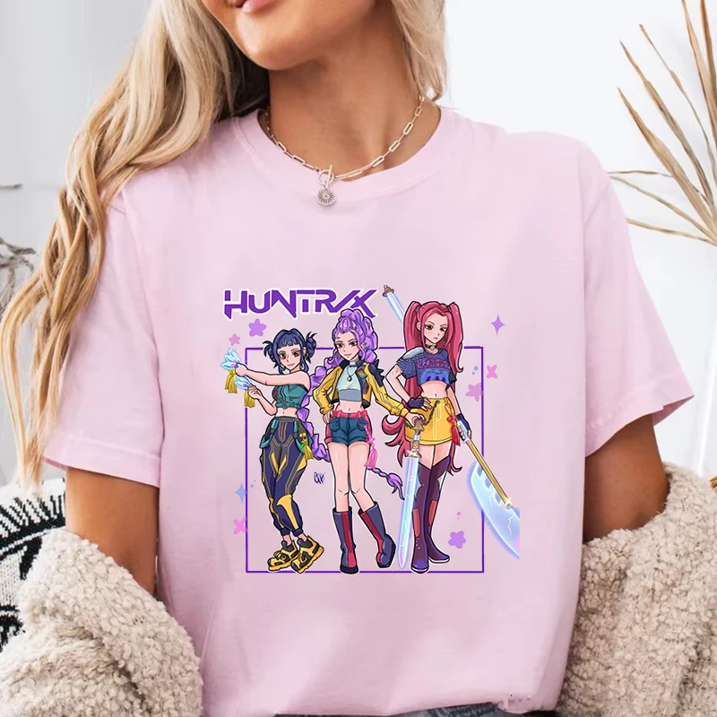 

New Funny Kpop Demon Hunters Printed Shirt Women's Men's Casual Personality T-shirt Unisex Summer Cute Fashion T-shirt Tops