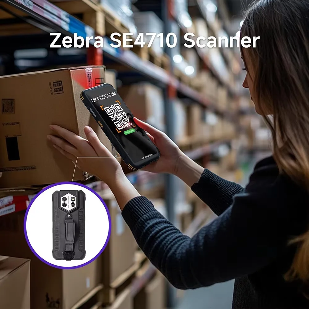 Rugged PDA Android 14 6.5' Data Terminal 8GB 128GB Zebra SE4710 Scanner P68 Waterproof Barcode Scanner for Field Service