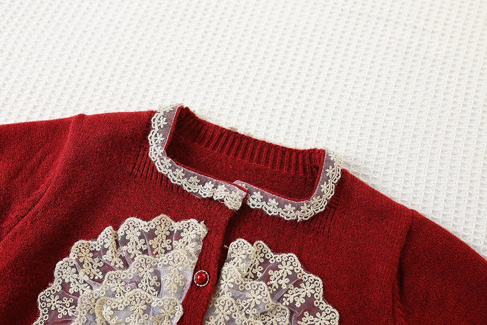 Children's Sweater Sets Female Baby Knitted Cardigan+mesh Puffy Skirt Korean Style and Stylish Girls Clothing Sets