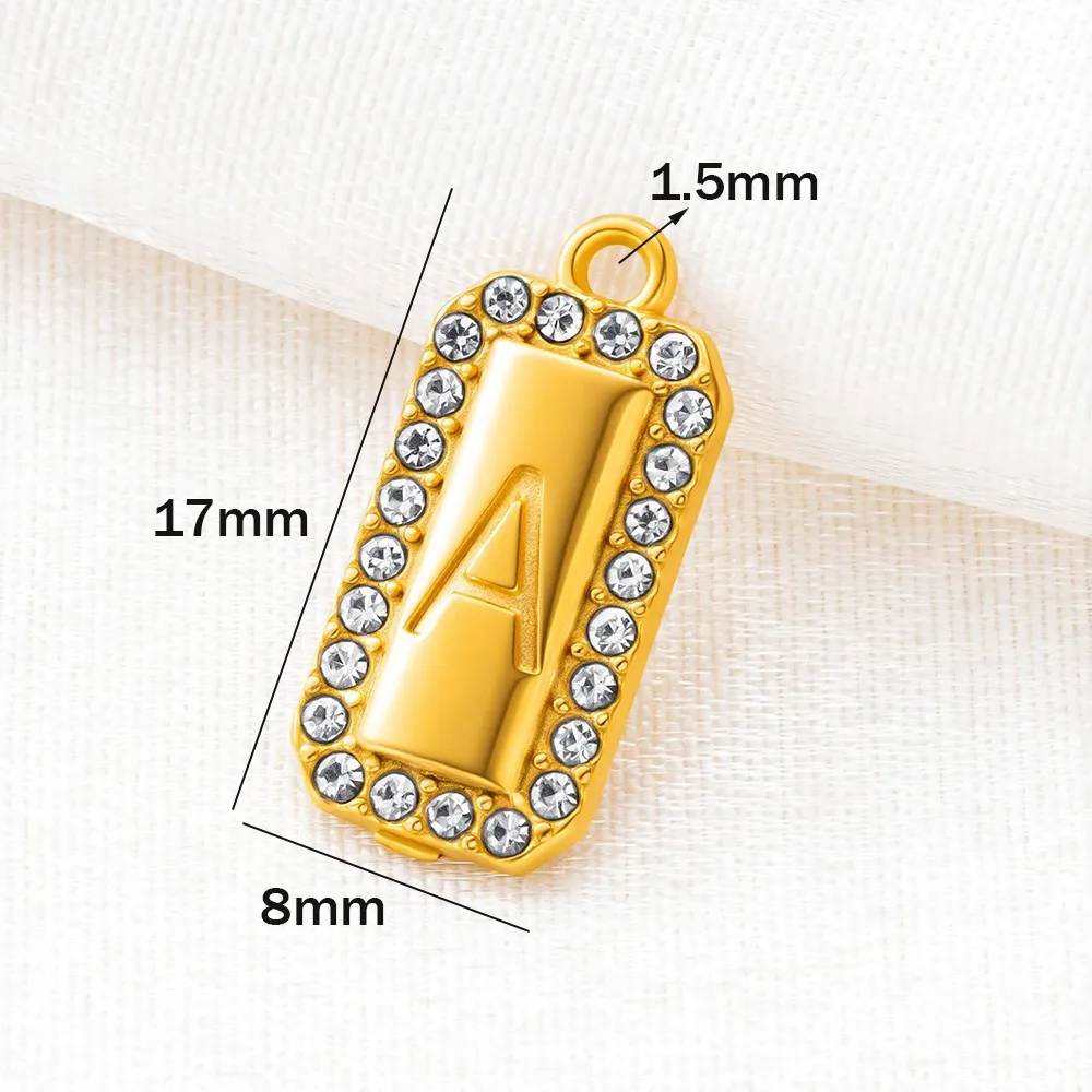 5pcs Stainless Steel 26pcs A-Z Letter Charms Inital Name Pendants For DIY Earrings Bracelets Necklaces Jewelry Making Findings