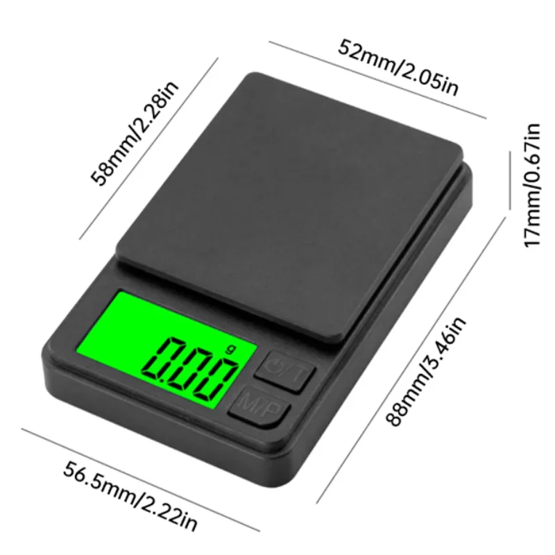 Precision Pocket Scale 1000g X 0.01g - เครื่องชั่งดิจิตอลกรัมอาหารเครื่องประดับออนซ์/ธัญพืชพร้อม Backlit LCD - Mini Scale สําหรับการเดินทาง