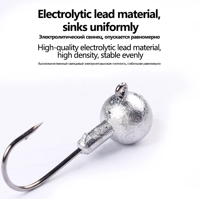 Jig Head de plomo cabeza grande para vinilo y señuelo duro - imagen 4