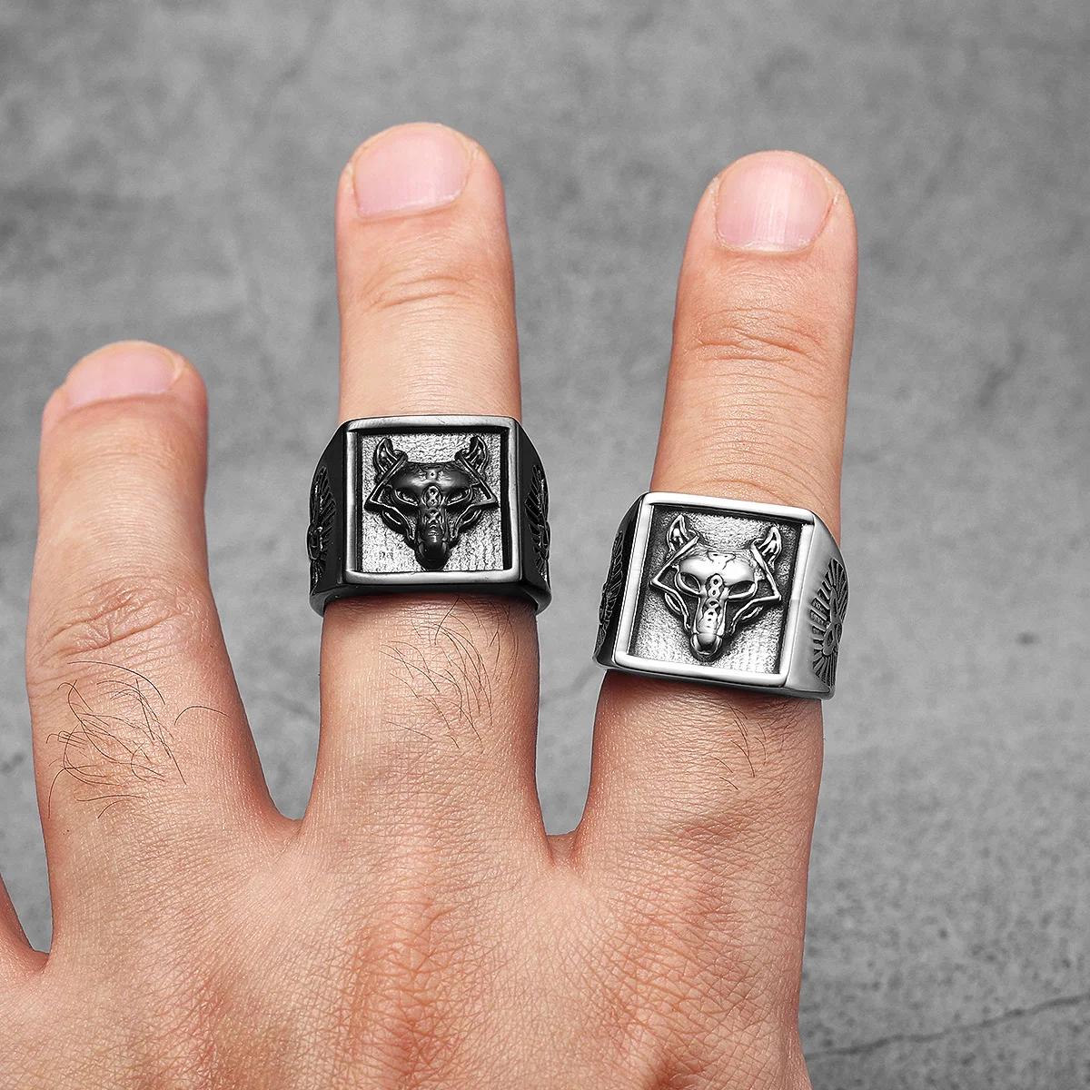 Viking Wolf Nordic Amulets Celtic Knot Stainless Steel Men Rings Punk New in For Women Fashion Jewelry Creativity Gift Wholesale