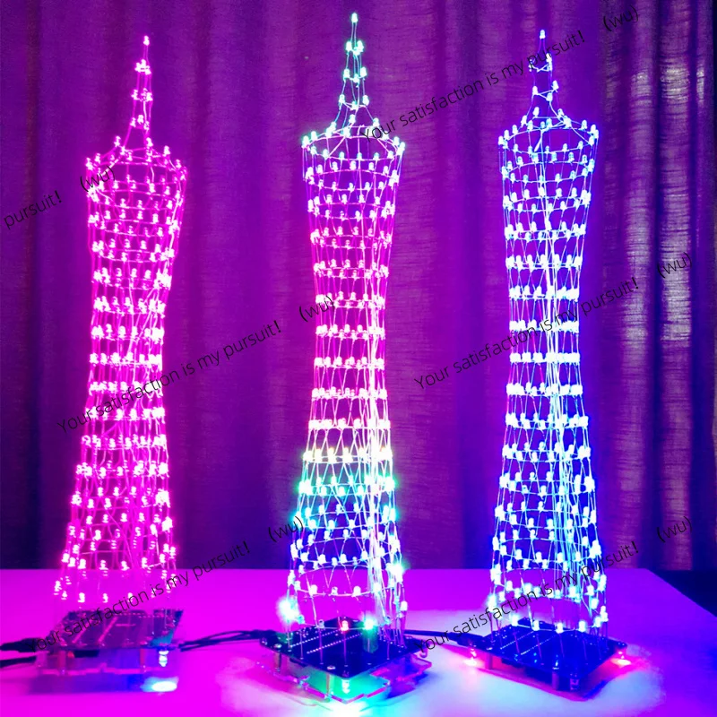 Guangzhou Tower Kit – Assembling Components Colorful LED Lighting of Guangzhou Xiaomaniao Tower, Light Cube Electron