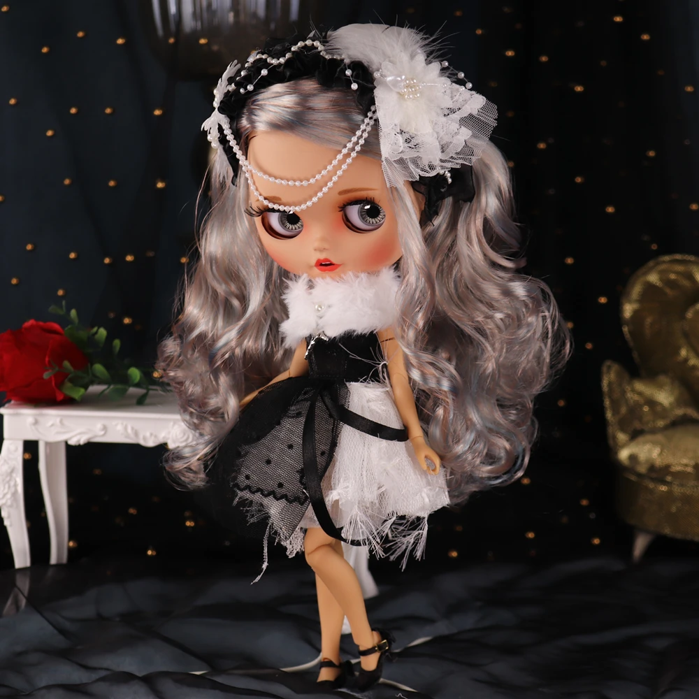 

ICY DBS Blyth Кукла Боковая часть Прическа Коричневая кожа Pouting Рот 1/6 BJD OB24 АНИМЕ ДЕВУШКА