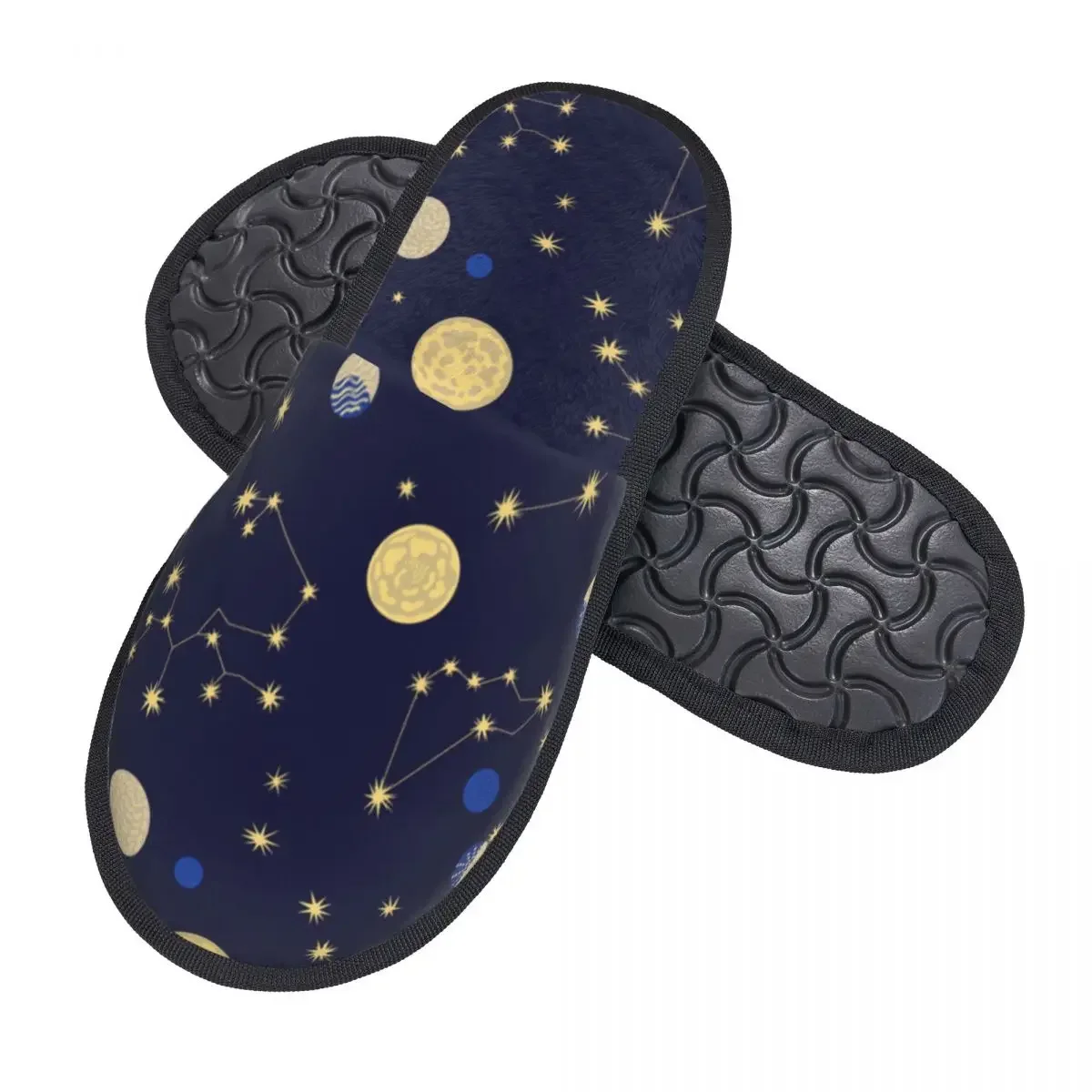 Indoor Slippers Celestial Bodies Plush Slipper Autumn Winter Shoes House Flat Floor for Bedroom