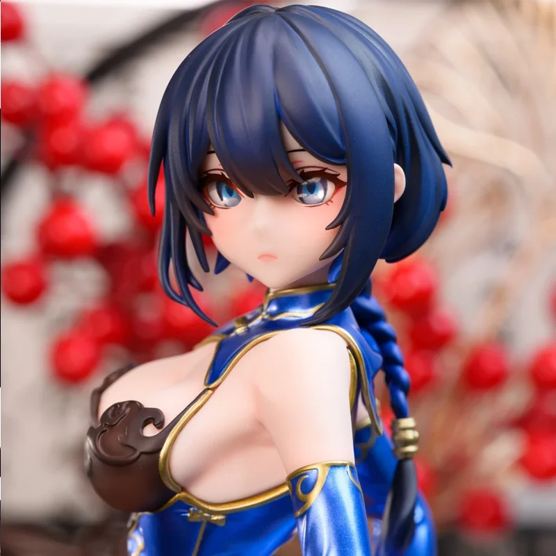 

AniMester Anime Girl Figure Nangong Cherry Beautiful Blue Cheongsam Collectible Pvc Model Desktop Decoration For Adult