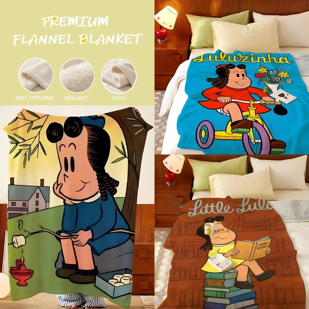 Cartoon L-Little L-Lulu Throw Flannel Throw Blanket, Lightweight Cozy, Durable Washable cute Cool