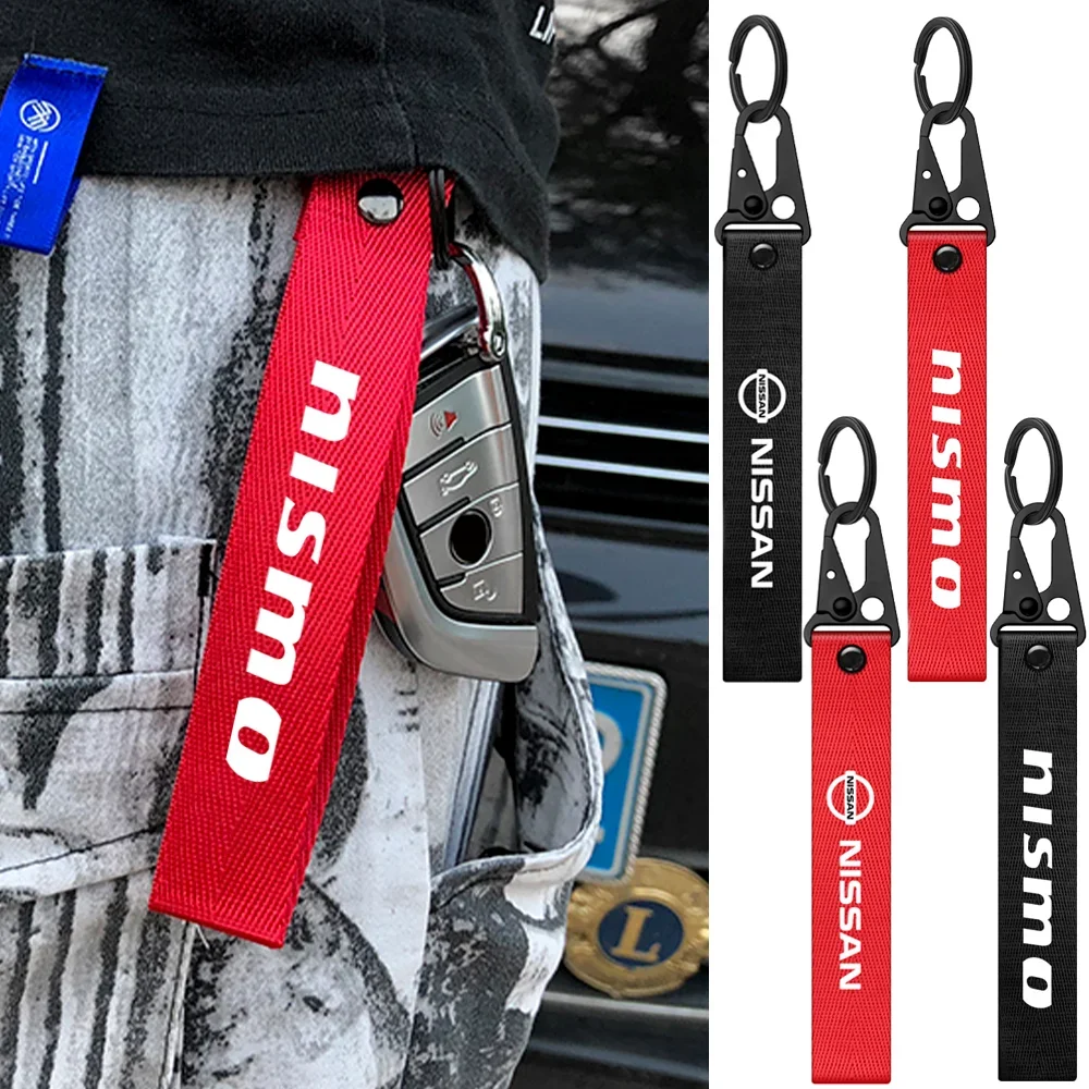 1Pcs Car-Styling Metal Key Chain Lanyard Key Holder Ring For Nissan Nismo Tiida Teana GTR 350Z 370Z 240SX Juke Note Versa Almera