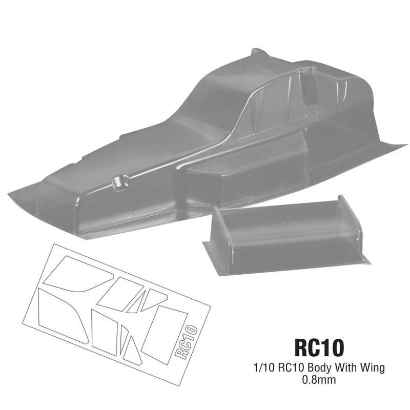 

1/10 AE RC10 Прозрачный лехаский корпус с спойлером на заднее крыло
