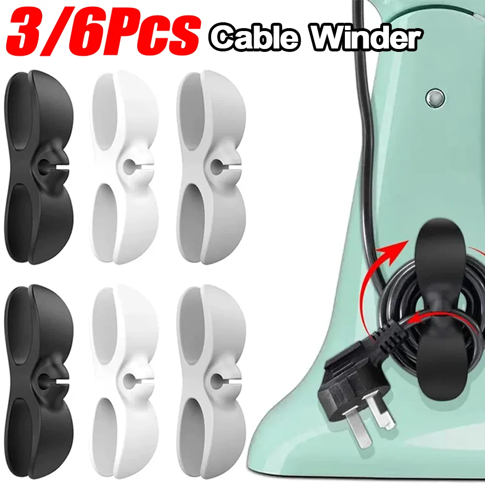 6/3Pcs Cable Winder Kitchen Appliance Organizer Cord Wrapper Cable Management Clip Holder for Air Fryer Coffee Machine Fixer