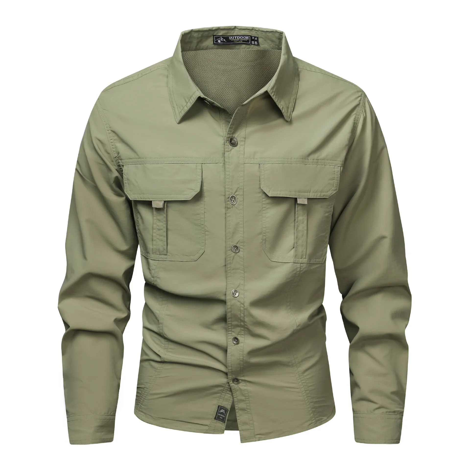 New Summer Male Thin Breathable Comfortable Cargo Shirts Men Outdoor Long sleeves Quick Drying Waterproof Tooling Shirts 5XL