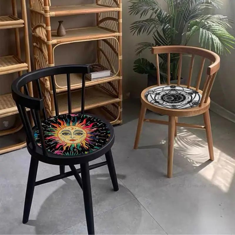 

Sun Moon Tarot Mandala Black Astrology Cushion Mat Square Seat Cushion Office Dining Stool Pad Sponge Sofa Mat Non-Slip Seat Mat