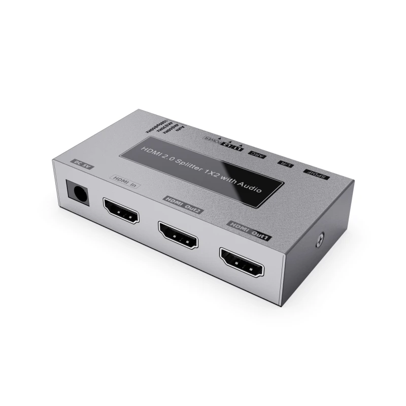 DT-7212A(GS) 4K 60HZ HDMI2.0 Splitter 1x2 1 in 2 Out Support HDCP 2.2 with Audio