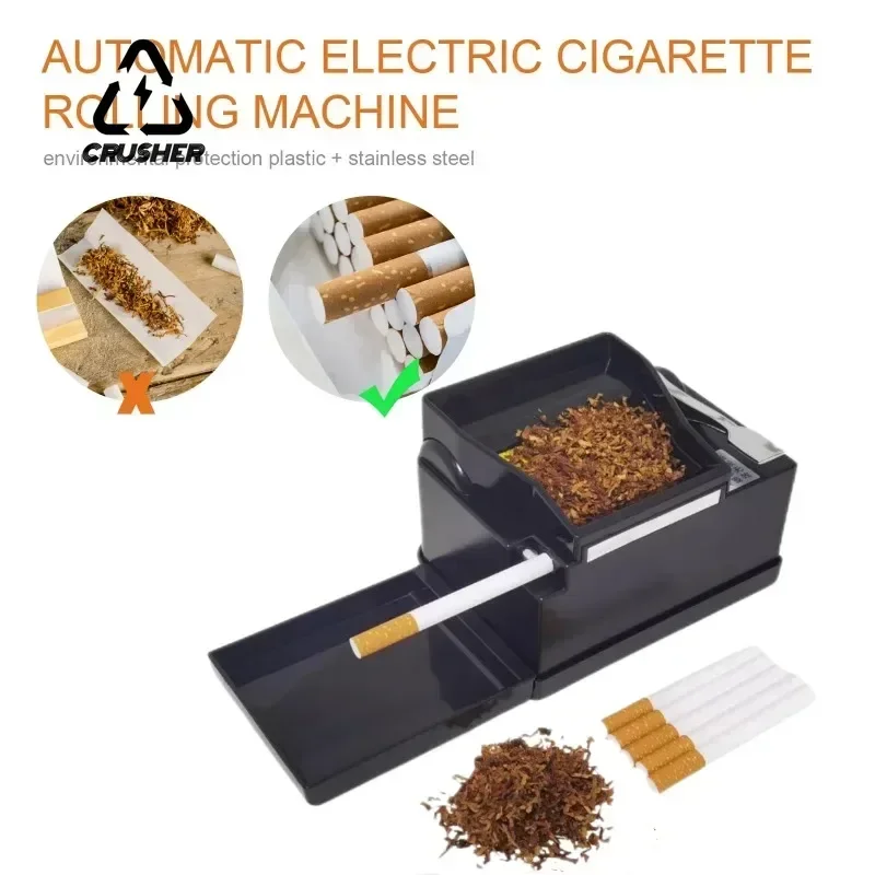 6.5/8mm Electric Cigarette Roller Tube Filling Tobacco Rolling Machine Push Pull Smoke Grass Stuffing Maker Smoking Accessories