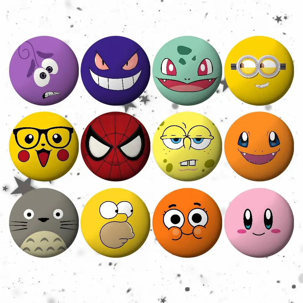 

Kawaii Cartoon Character Headshots Badges Fans' Cartoon Lapel Pins Brooch Emblem Trinkets Gifts Folks Backpack Decor Jewelry P