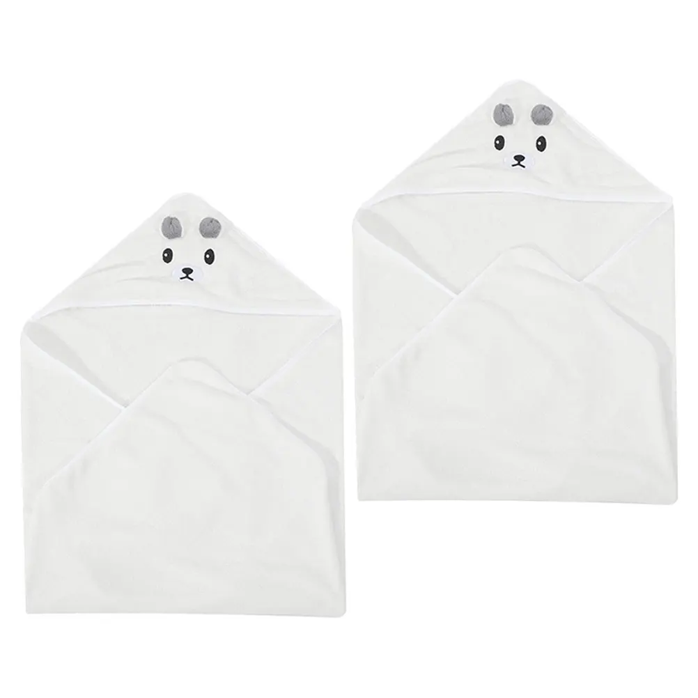 

2pcs Towel Super Absorbent Bathing Wrap Toddler Coral Fleece Kids Bath Towels Comfortable