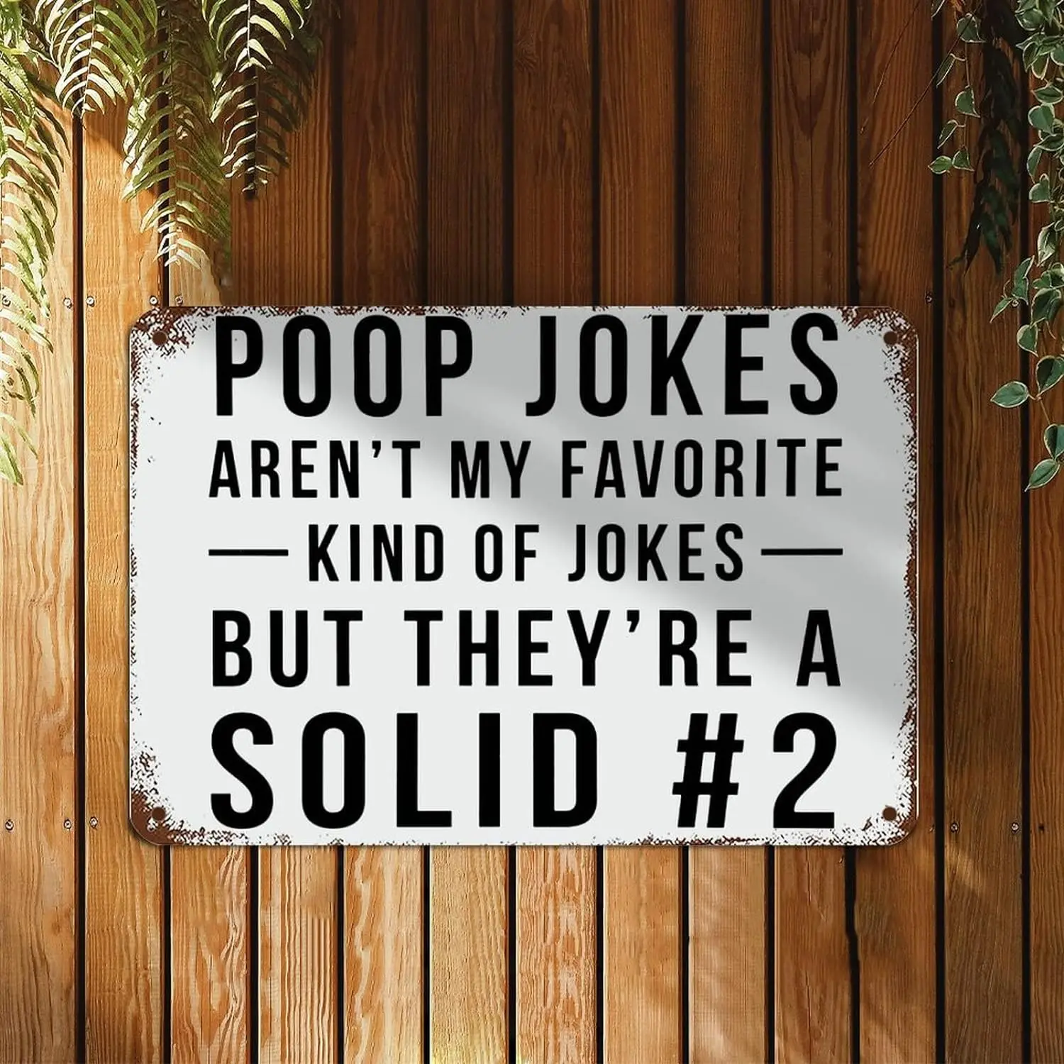 Poop Jokes Solid #2 Signs with Funny Sayings Metal Sign Motivational Wall Art Rustic Wall Decorations for Living Room Kitchen Wa