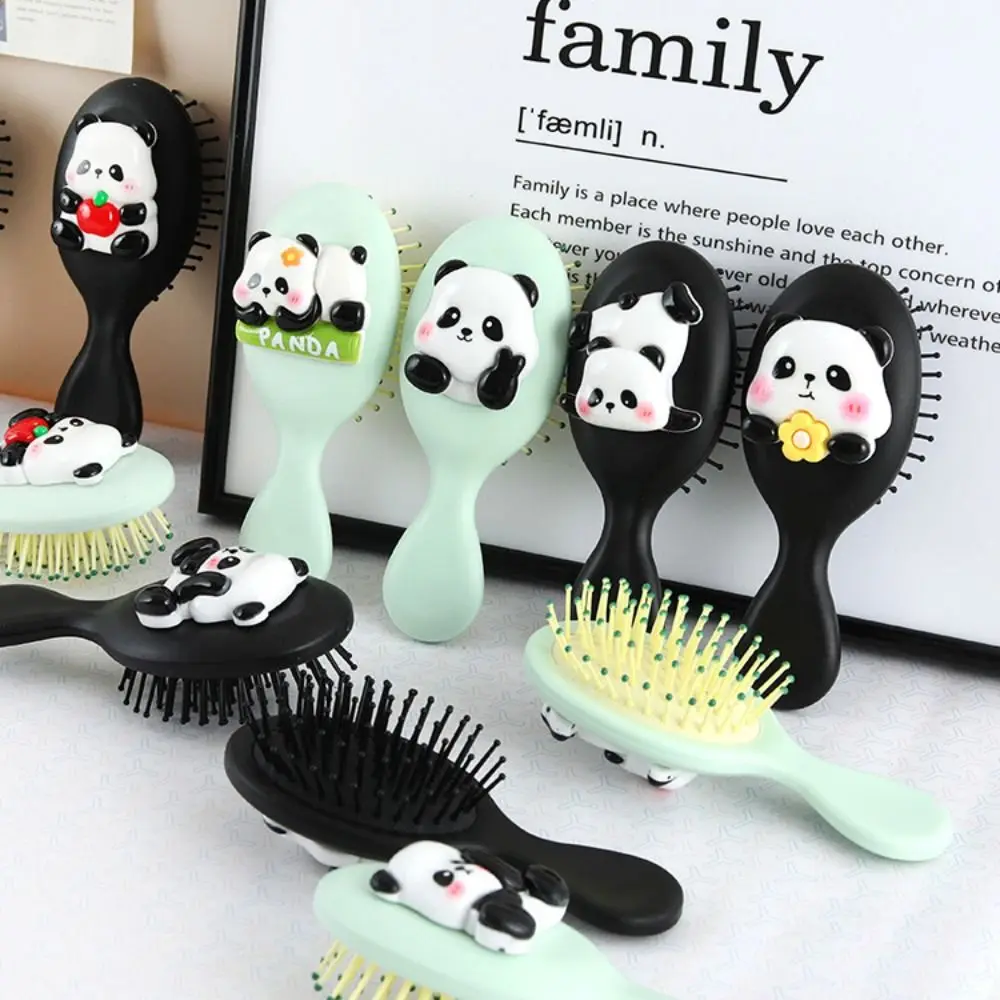 Kawaii الكرتون الحيوان وسادة هوائية مشط الشعر مكافحة ساكنة ماكياج أداة تدليك مشط لطيف دائم الباندا فرشاة شعر الأطفال/الفتيات