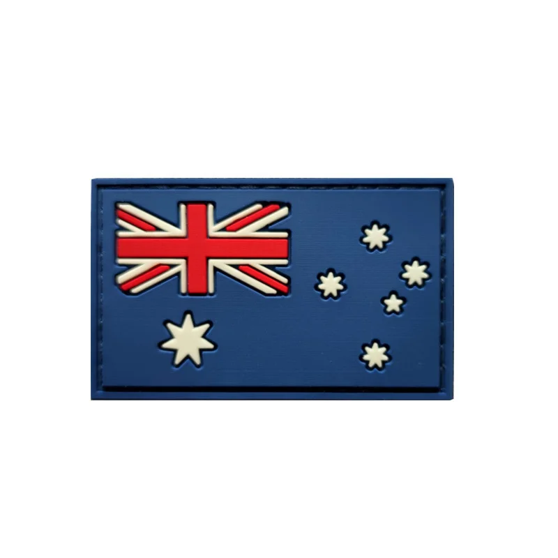 Flaga australijska łatki Armband ścierka haftowana Patch pcv miękkiej gumy taktyczne naszywki wojskowe armii naszywka ubraniowa